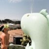 Inflatable Giant Sprinkler – Surfing Dino