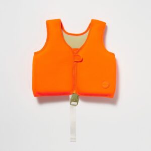 S3VEUMSO Kids Swim Vest 2-3 EU – Sonny the Sea Creature Neon Orange