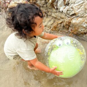S413DBBC_L_1 3D Inflatable Beach Ball – Cookie the Croc Light Khaki