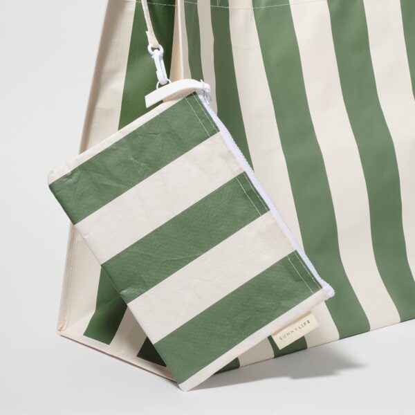 S41BBOLI_1 Carryall Beach Bag – The Vacay Olive Stripe