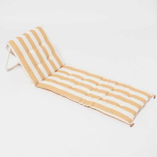 S41BRMST Reclining Beach Chair – Mango Bay Golden Mustard Stripe