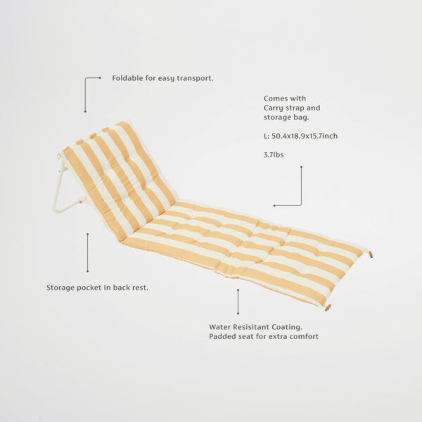 S41BRMST_IA Reclining Beach Chair – Mango Bay Golden Mustard Stripe