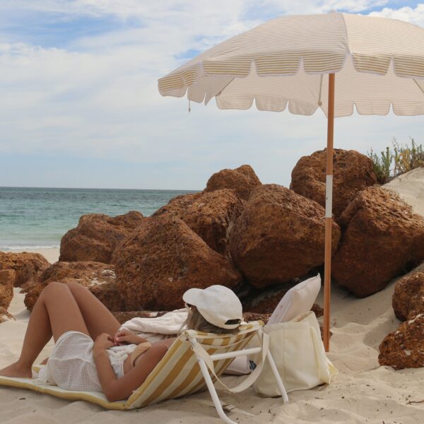S41BRMST_V_5 Reclining Beach Chair – Mango Bay Golden Mustard Stripe