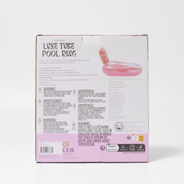 S41LPRST_5 Luxe Tube Pool Ring – Strawberry Pink