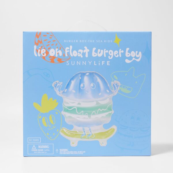 S41MLFSE_3 Kids Lie-On Float Burger Boy – The Sea Kids Blue-Lime