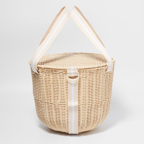 S41PCNAT Round Picnic Cooler Basket – Le Weekend Natural