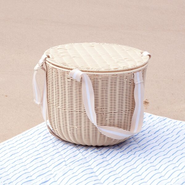 S41PCNAT_L_2 Round Picnic Cooler Basket – Le Weekend Natural