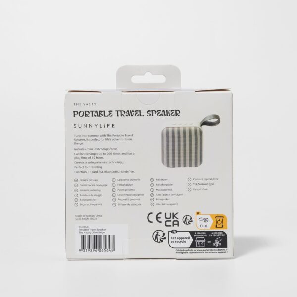 Portable Travel Speaker – The Vacay Olive Stripe