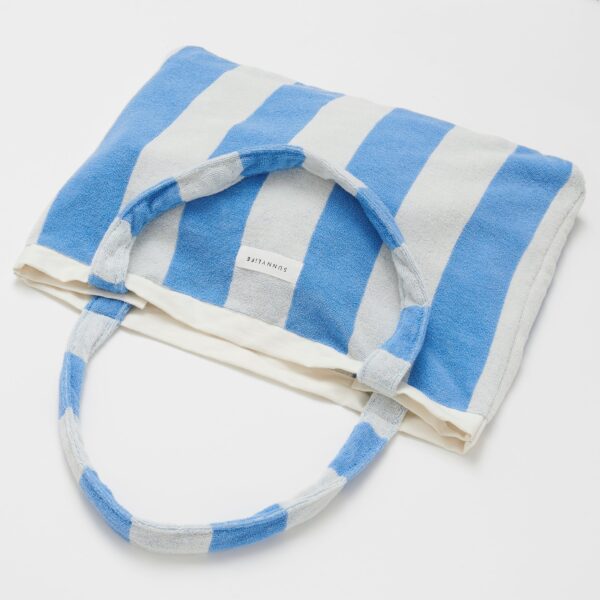 Beach Towel 2-in-1 Tote Bag – Le Weekend Mid Blue Cream