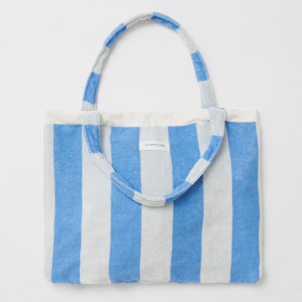 Beach Towel 2-in-1 Tote Bag – Le Weekend Mid Blue Cream