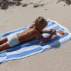 Beach Towel 2-in-1 Tote Bag – Le Weekend Mid Blue Cream