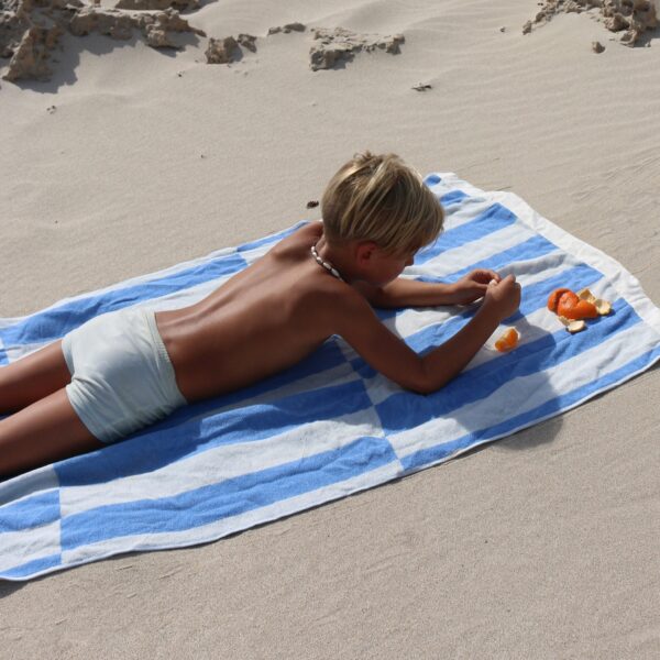 Beach Towel 2-in-1 Tote Bag – Le Weekend Mid Blue Cream