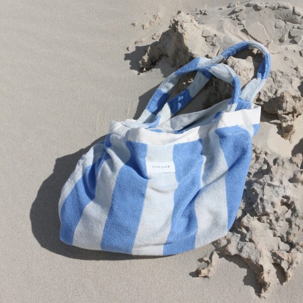 Beach Towel 2-in-1 Tote Bag – Le Weekend Mid Blue Cream