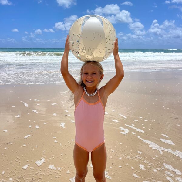 Inflatable Beach Ball Cotton Candy Glitter