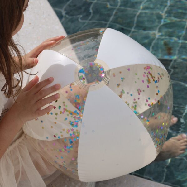 Inflatable Beach Ball Cotton Candy Glitter