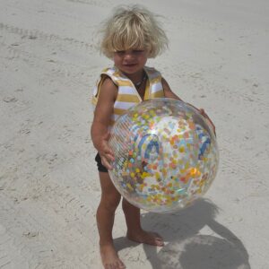 S51BBSSB_L_1 3D Inflatable Beach Ball – Sammy the Seagull Blue Stripe