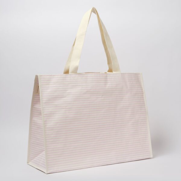 Carryall Beach Bag – Lazy Days Pink Stripe