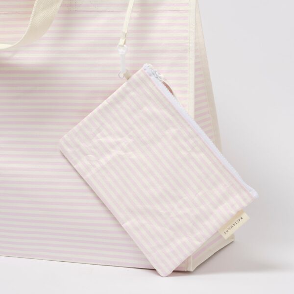 Carryall Beach Bag – Lazy Days Pink Stripe