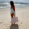 Carryall Beach Bag – Lazy Days Pink Stripe