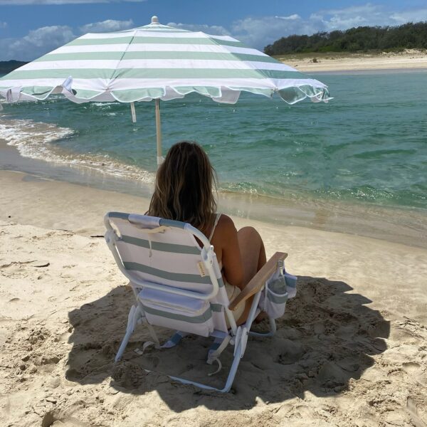 S51CBUSS_L_5 Compact Beach Umbrella – La Palma Sage Stripe