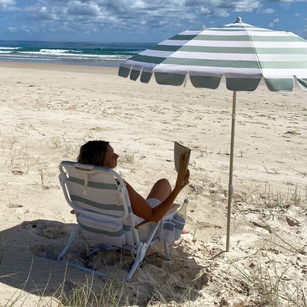 S51CBUSS_L_5_1 Compact Beach Umbrella – La Palma Sage Stripe