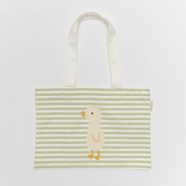Canvas Beach Bag – Duck Sage Stripe