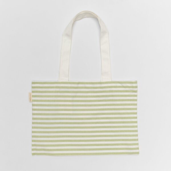 Canvas Beach Bag – Duck Sage Stripe