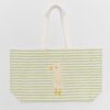Canvas Beach Bag – Duck Sage Stripe