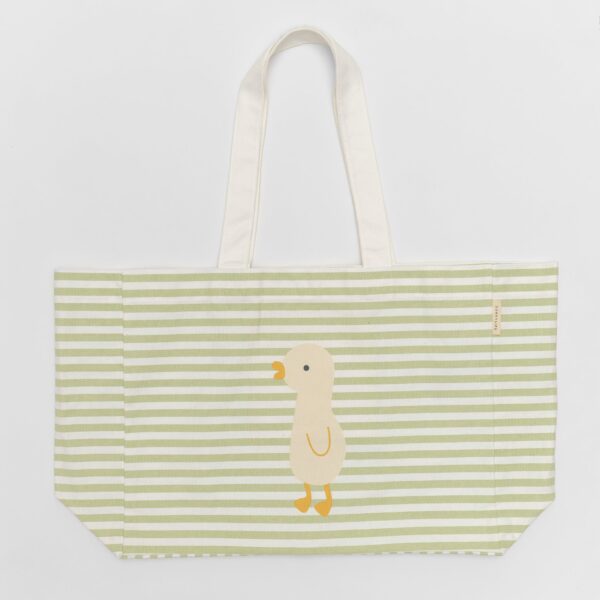Canvas Beach Bag – Duck Sage Stripe