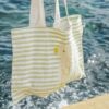 Canvas Beach Bag – Duck Sage Stripe