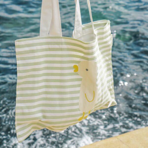 Canvas Beach Bag – Duck Sage Stripe