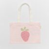 Canvas Beach Bag – Strawberry Sunshine Pink Stripe
