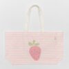 Canvas Beach Bag – Strawberry Sunshine Pink Stripe