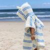 Kids Character Hooded Towel – Sammy the Seagull Blue Stripe