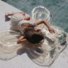 Kids Lie-On Float – Butterfly Cotton Candy Glitter