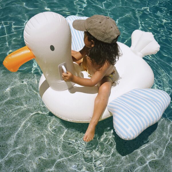 Kids Ride-On Float – Sammy the Seagull Blue Stripe
