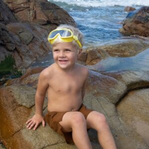 Kids Swim Mask – Salty the Shark Neon Yellow
