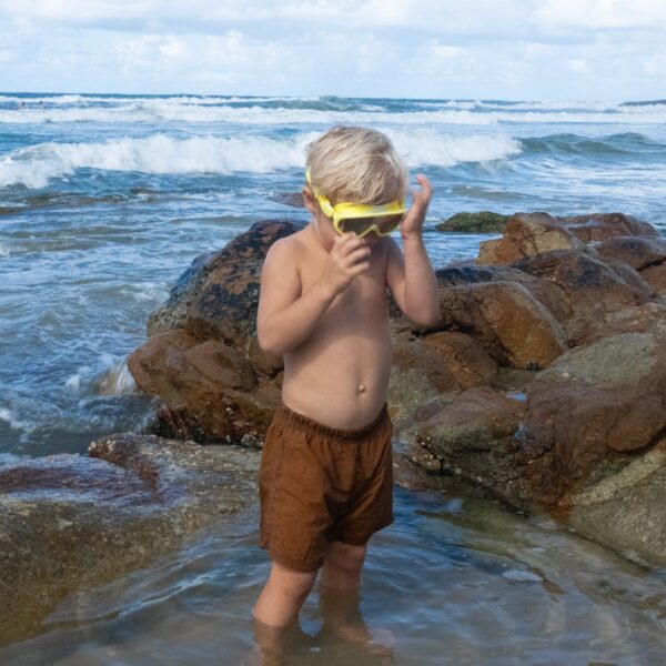 Kids Swim Mask – Salty the Shark Neon Yellow