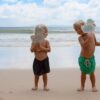 Kids Velcro Beach Bats – Sammy the Seagull Blue Stripe