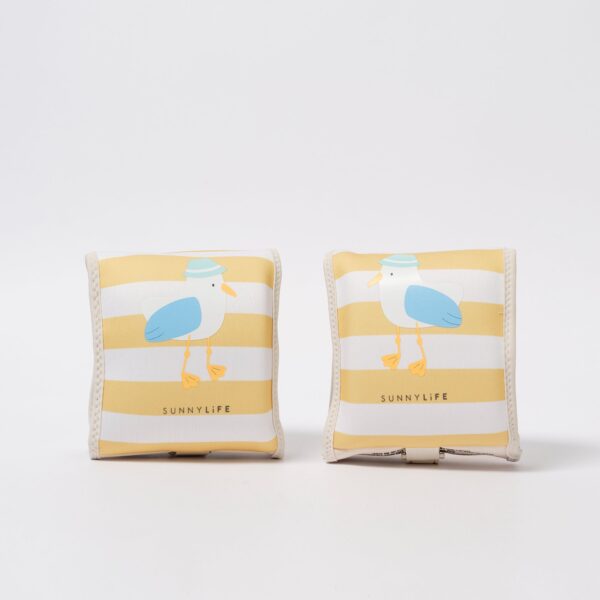 S51NABMS_3 Kids Floaties – Sammy the Seagull Mustard Stripe