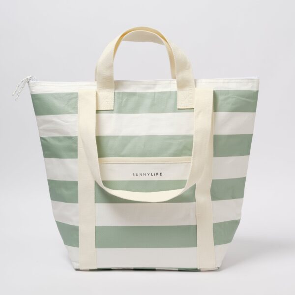 S51NCTWS_1 Light Cooler Tote – La Palma Sage Stripe