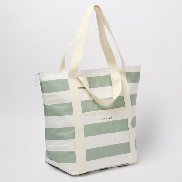 S51NCTWS_2 Light Cooler Tote – La Palma Sage Stripe