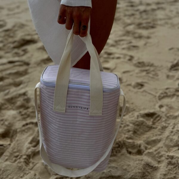 Light Cooler Drinks Bag – Lazy Days Pink Stripe