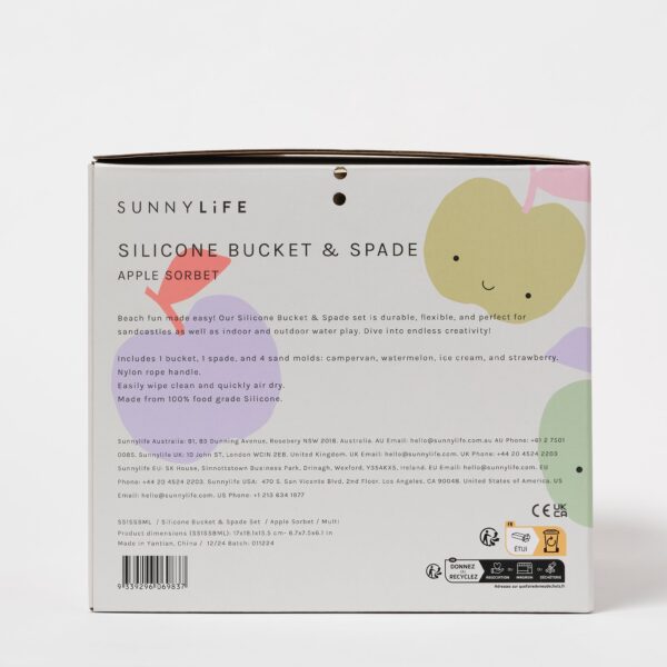 S51SSBML_3 Silicone Bucket & Spade Set – Apple Sorbet Multi