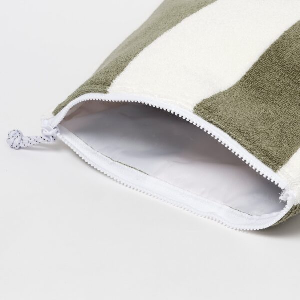 Terry Beach Pouch – The Vacay Olive Stripe