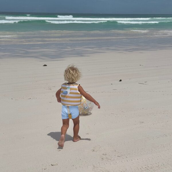 Kids Swim Vest 2-3 – Sammy the Seagull Mustard Stripe