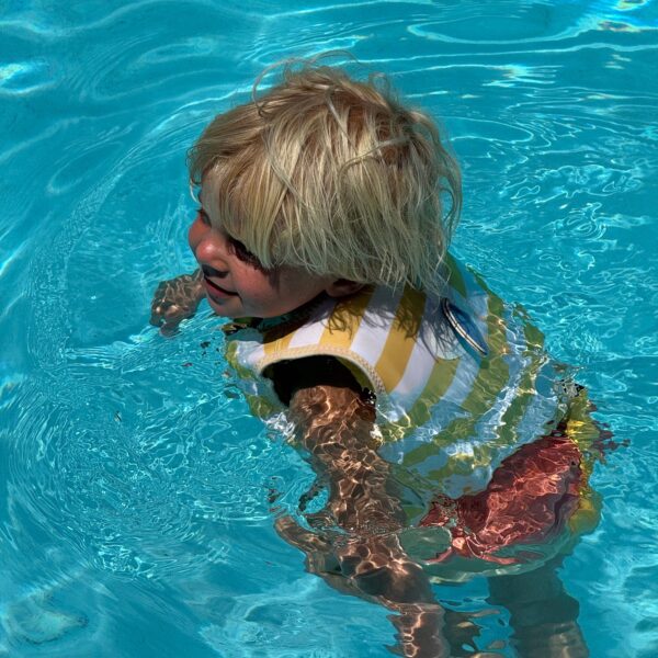 Kids Swim Vest 2-3 – Sammy the Seagull Mustard Stripe