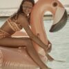 Luxe Ride-On Float – Flamingo Rose Gold