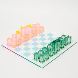 Lucite Chess & Checkers – Ombre Sherbert