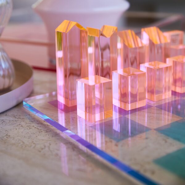 SCLCHCHE_L_2 Lucite Chess & Checkers – Ombre Sherbert